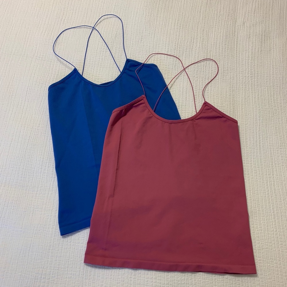 (2) free people skinny strap brami tanks